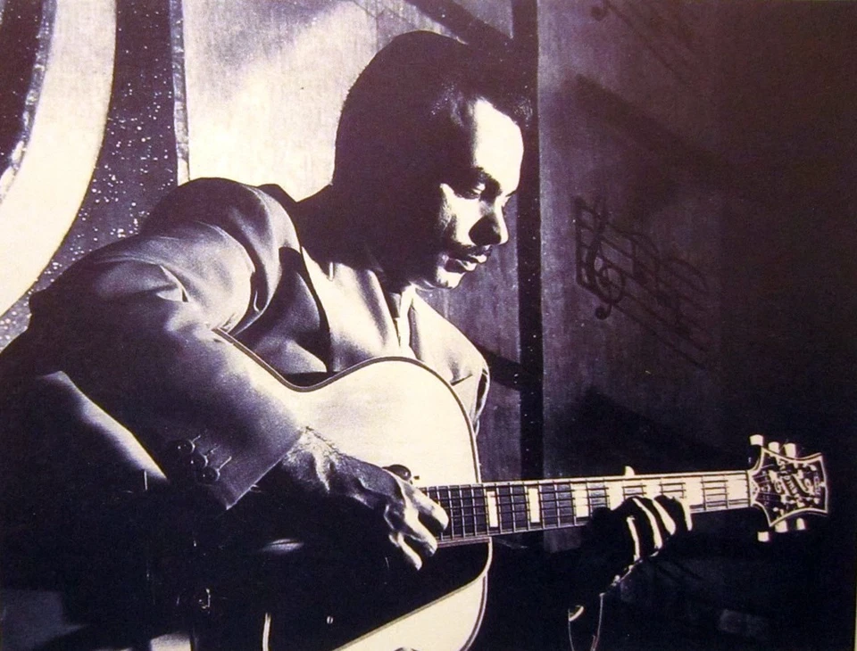 LAURINDO ALMEIDA clipping B&W photo Brazilian acoustic guitar Latin jazz samba - Image 1 of 1