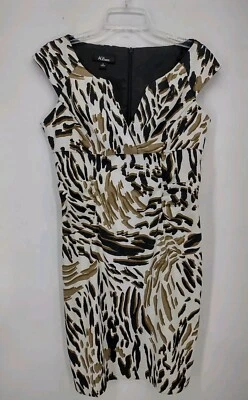 Vestido Vaina AGB Para Mujer Talla 8 Mangas Casquillo Multicolor Forrado Elastizado Geométrico Foto 1 de 4