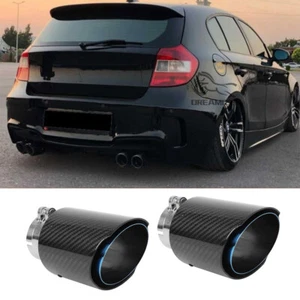 For 1 Series E87 E81 116i 118i 120i Carbon Exhaust Pipe Tip Tail Muffler Steel - Picture 1 of 10