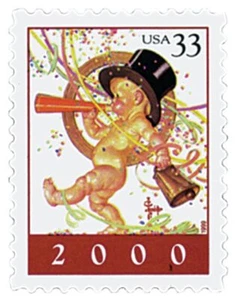 U.S. #3369 1999 33¢ New Year's Baby Year 2000 Stamp Sheet - Picture 1 of 3