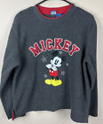 Vtg Disney Store Mickey Mouse Fleece Sweatshirt Adult Mens Large Red Crewneck