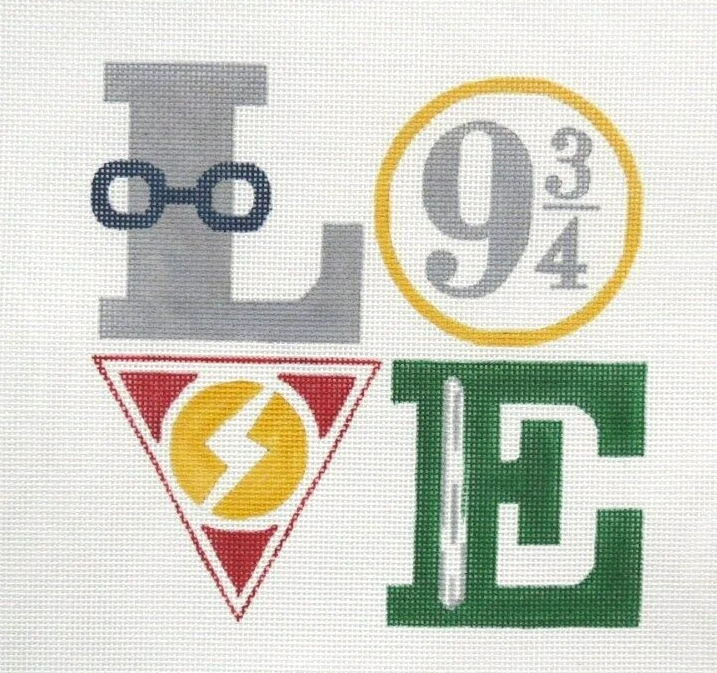 Alice Peterson Wizard Love Sign Handpainted Needlepoint Canvas - Image 1 of 1