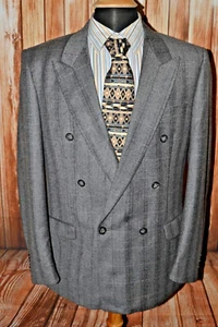 Bachrach Sangiorgio Men's Window Pane Double Breasted Sports Coat Sz 40R - Picture 1 of 10