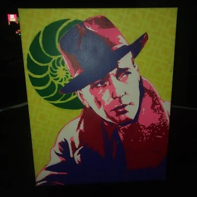 Pintura Humphrey Bogart 16x20 pintura en aerosol arte en plantilla por Folkrootzj  Foto 1 de 3