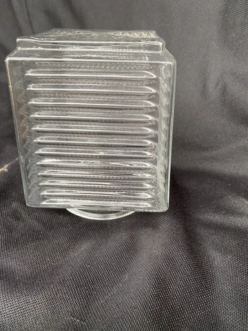 Ribbed Porch Ceiling Globe Clear Glass Jelly Jar Light Shade Mid Century Modern Cover
