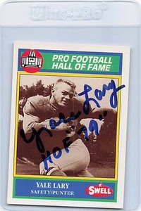 1990 Swell #106 Yale Lary HOF 79 Signed Auto *L1511 - Picture 1 of 2
