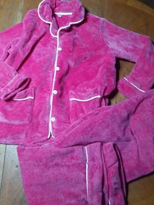 Damen 2-teiliges rosa Fleece Pyjama Set Größe L - Bild 1 von 1