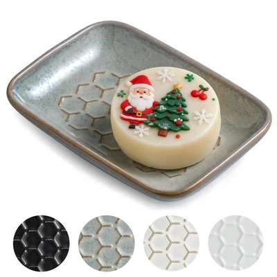 Soap Dish for Shower, Bar Soap Holder, Ceramic Soap Dishes for Bar Soap, Spon... - Image 1 of 4