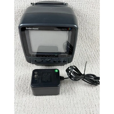 Vintage Radio Shack Portavision Retro Gaming Portable 5" Color CRT TV Monitor - Image 1 of 4
