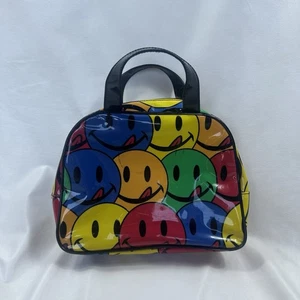 Vtg Y2K Smiley Face Joe Boxer Bag Makeup Bag Medium Rainbow Mod Hippie Cute - Picture 1 of 19