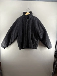 VINTAGE Manhattan Made in USA Wool Bomber Flight Pea Jacket Coat Mens Large - Picture 1 of 10