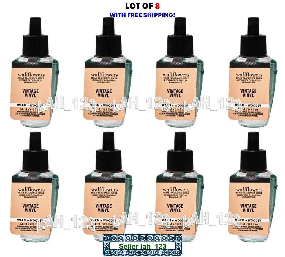 LOTE DE 8 bombillas de recarga de flores de pared de vinilo vintage Bath & Body Works ~ NUEVAS + FRESCAS + ¡ENVÍO! Foto 1 de 1