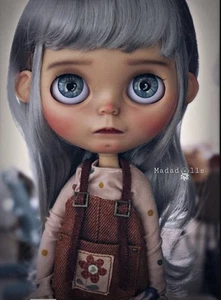 Ooak Custom Blythe von Madadolls Silber Haar Cutie Ohren - Bild 1 von 18