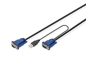 Zestaw kabli DIGITUS KVM do konsol KVM i przełączników KVM, 1,8 metra, odpowiedni do D - Zdjęcie 1 z 4