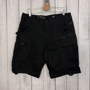 G-Star Raw Herren W34 schwarz vorne flach schwere Baumwolle Cargo Shorts - Bild 1 von 7