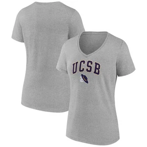 Women's Gray UC Santa Barbara Gauchos Campus V-Neck T-Shirt - Picture 1 of 3
