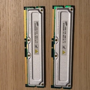 2x Samsung 256MB/16 MR18R082GBN1-CK8Q0 800-45 PC800 ECC Rdram 800MHz - Picture 1 of 3