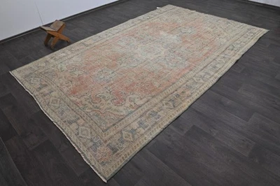 Oushak Turkish Vintage Rug 7x11 Kilim Rug Anatolian Handmade Boho Decor RED - Image 1 of 4