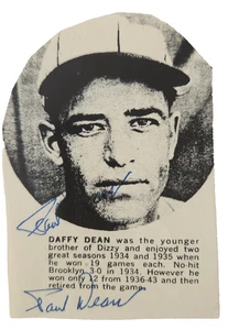 Paul Daffy Dean signed photo cut 2.5x3.5 Cardinals 1934 WS champ, gashouse gang - Picture 1 of 7