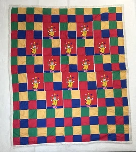 Vintage Juggling Clown Handmade Quilt Multicolor Quilt 76" L x 64" W Charity - Picture 1 of 10