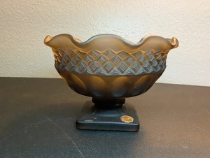 Vintage Westmoreland Fairy Lampenfuß, mattiertes rauchgraues Finish Pressglas - Bild 1 von 14