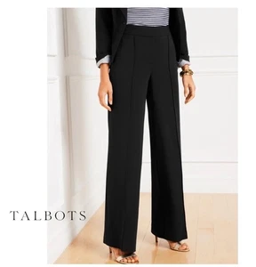 Talbots Easy Travel Hose weites Bein Größe 10 schwarz hoher Bund klassisch Karriere - Bild 1 von 10