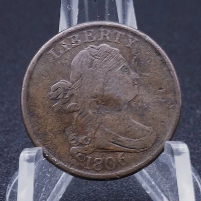 1806 Draped Bust Half Cent Type Coin - Image 1 of 2