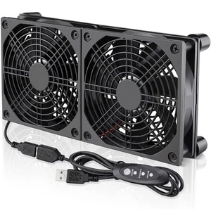 12cm USB Fans 2 Fans with Protective Net for Computer Cooling and Protections - Picture 1 of 8