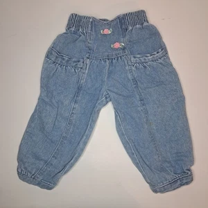 Vintage Winning Team Bubble Denim Jeans Baby Größe 18M helle Waschung 90er - Bild 1 von 8