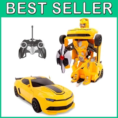Transforming Robot Car Toy Boys 8-13 Remote Control Yellow - Image 1 of 4