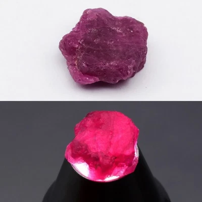 💎 Rubí rojo púrpura natural áspero de 5,34 quilates 10,3 x 11 mm - sin calefacción, gema de Mozambique Foto 1 de 4