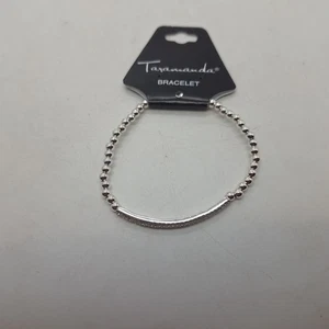 Taramanda silberfarben Perlen elestisches Armband ca. 6,5 Zoll - Bild 1 von 3