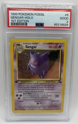 1999 Fossil Gengar holo 1st Edition PSA 2 - Image 1 of 2