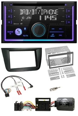 JVC Lenkrad USB 2DIN DAB Bluetooth CD Autoradio für Seat Altea Toledo schwarz - Bild 1 von 4