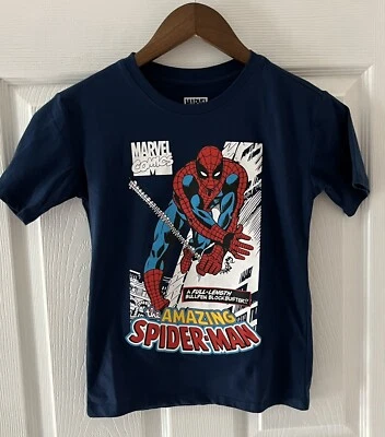 Marvel Spider-Man Comic Kid's Navy T-Shirt Size Size Medium(6) NWT - Image 1 of 4