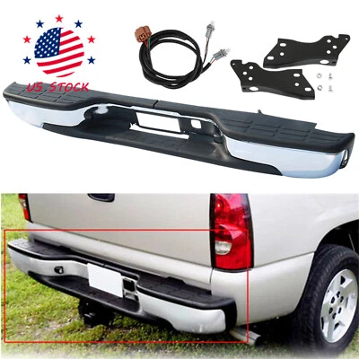 Complete Chrome Rear Bumper for Chevy Silverado GMC Sierra 1500 2500 1999-2007  - Image 1 of 4