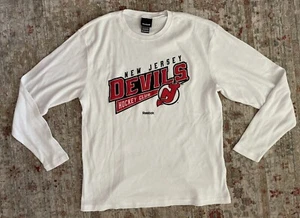 NEW REEBOK NEW JERSEY DEVILS WHITE WAFFLE THERMAL MENS 2XL XXL NWOT - Picture 1 of 3