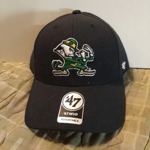 (NEW) NORTE DAME IRISH CAP HAT ADJUSTABLE REG. PROFILE NAVY BLUE '47 - Picture 1 of 12