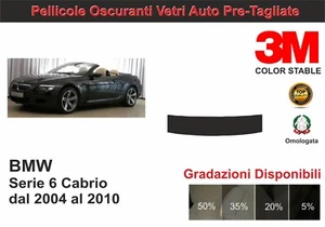 pellicola oscurante vetri bmw serie 6 cabrio dal 2004 al 2010 kit lunotto - Imagen 1 de 1