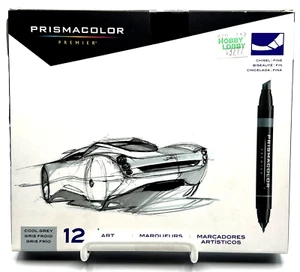 Prismacolor Premiere Cool Grey Colors 12 Art Markers Rich Color Saturation! NEW - Picture 1 of 12
