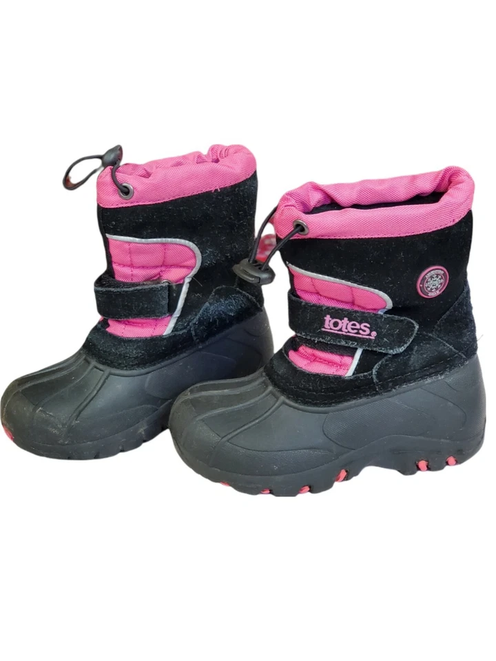 Totes JULIET Botas de Invierno Impermeables para Niños Pequeños Negras/Rosa Talla 8M Foto 1 de 4