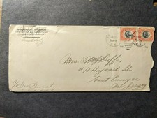 CANAL ZONE OVERPRINT PANAMA Postal History Cover 1910 CRISTOBAL to NJ