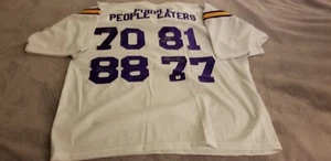 Minnesota Vikings weiß lila People Eaters signiert Pro Style XL Trikot GA coa - Bild 1 von 9