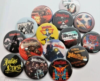 JUDAS PRIEST Wholesale Lot of (15)" ,Round Big 1.75" Button Pin Back SET P-19 Foto 1 de 3