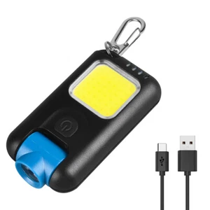 Mini COB LED Flashlight USB Rechargeable Torch Pocket Lamp Light Hiking - Picture 1 of 19
