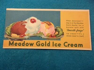 TARJETA PUBLICITARIA ANTIGUA RARA DE COLECCIÓN: HELADO DORADO PRADO; COMPRA BANANA SPLITS Foto 1 de 4