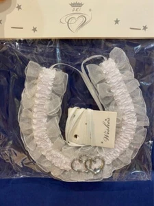 Wedding Bridal Good Luck Charm, Double Heart Charm Horseshoe, WHITE, NEW - Picture 1 of 3
