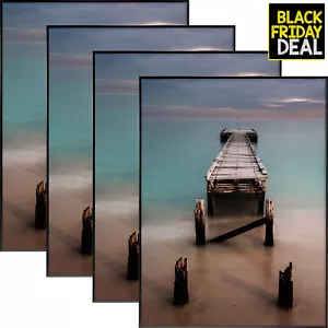 4 Pack 18x24 Aluminum Metal Wall Photo Picture Poster Frame with Glass, Black - Picture 1 of 6