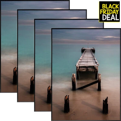 4 Pack 18x24 Aluminum Metal Wall Photo Picture Poster Frame with Glass, Black - Image 1 of 4