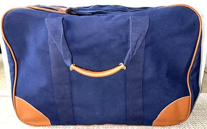 Lands End Bag Blue Weekender Overnight Deluxe Square Rigger Canvas Vintage - Picture 1 of 6